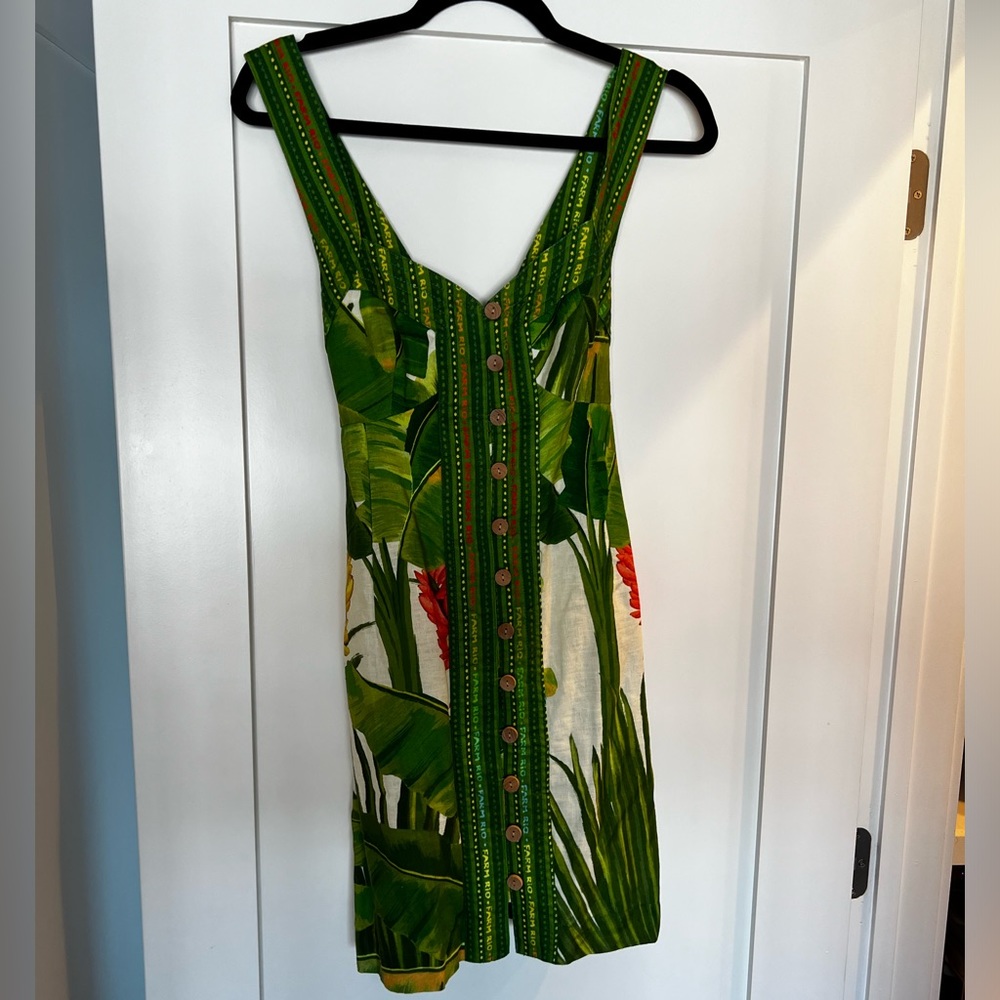 FARM Rio Fresh Forest Scarf Dress, Size Small - Picture 4 of 6